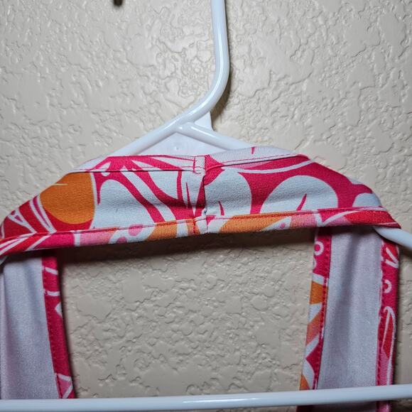 Shein Swimsuit Cover-up Pool Beach Dress Pink Orange Floral Midi Soft Stretchy - Picture 9 of 12